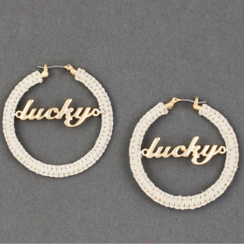 Crochet Lucky Hoop Earring